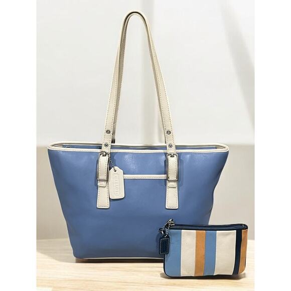 Vintage Coach 9847 Legacy West Leather Market Tote Bag & 6780 Skinny Wristlet - Picture 1 of 16